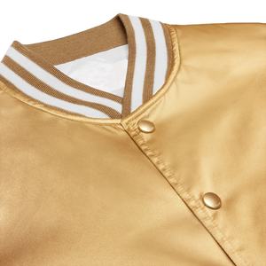 Dernière conception, veste universitaire réversible en satin de polyester écologique personnalisée avec col montant et broderie de logo sur le devant, vente chaude - Product Image 2