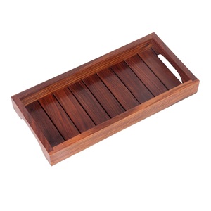 Bandeja de madera para servir con cuerpo de madera completo Cena Bandeja de madera para servir con diseño de flotador Tamaños 5,5x11x0,6 pulgadas - Product Image 6