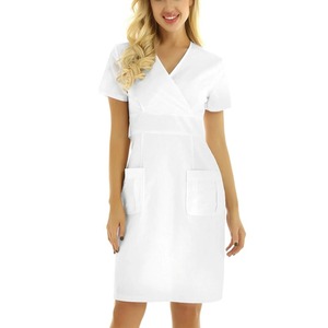 Bata de laboratorio sedosa para hospital de verano, bata de farmacia, abrigo de consulta antiestático, cintura con lengüeta, doble función para hombres y mujeres - Product Image 3