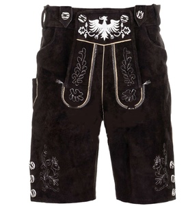 Lederhosen Bávaros para Hombre y Mujer, para el Oktoberfest, Cortos, con Patrón Bordado y Decoración de Botones con Logotipo - Product Image 6