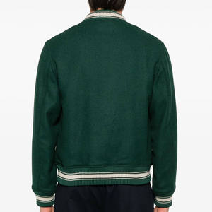 เสื้อแจ็คเก็ตเบสบอลทรงบอมเบอร์สำหรับผู้ชาย ผ้าคอตตอนผสม เป็นมิตรกับสิ่งแวดล้อม กันลม ระบายอากาศ แห้งเร็ว คอตั้ง สไตล์ลำลอง - Product Image 2