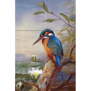 Kingfisher en agua azulejo Mural para cocina baño 8,5x12,75 pared Interior Backsplash para dormitorio sala de estar para azulejos cuadrados - Product Image 1