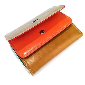 Cartera larga de cuero auténtico Vintage marrón personalizada de promoción para hombres y mujeres multiusos con cierre abierto estilo de moda - Product Image 1