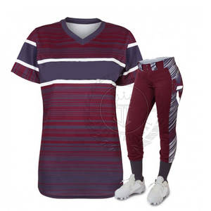 Nuevo Diseño de Uniforme de Softbol para Mujer Adulta, Fabricante de Fábrica, Ropa de Práctica, 100% Poliéster Transpirable, Cuello en V - Product Image 4