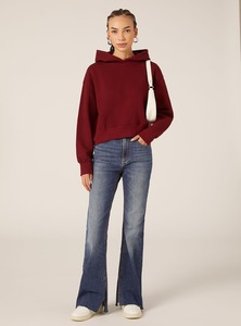 Sudadera con capucha cuadrada de Invierno para mujer 100% algodón tela pesada ODM logotipo frontal impreso para uso al aire libre - Product Image 4