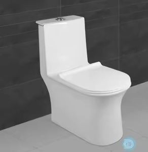 Venta caliente Cubierta de asiento de cierre suave Wc Inodoro Sanitario Hotel Inodoros de cerámica S-trap Porcelana Siphonic Inodoro de una pieza - Product Image 5