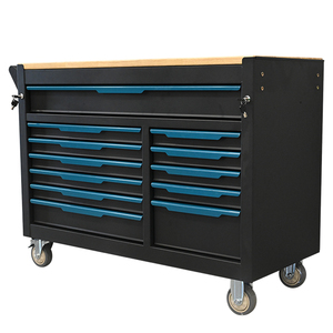 Armoire à outils modulaire robuste et antivol OEM à 12 tiroirs avec plan de travail pour <span class=keywords><strong>garage</strong></span>, atelier, réparation, stockage - Product Image 3