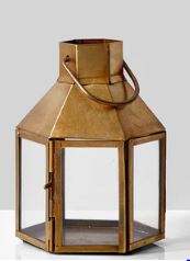 Nouvel arrivage de lanterne à bougie en métal pour mariage en laiton pour l'extérieur en verre naturel fini à bas prix - Product Image 2