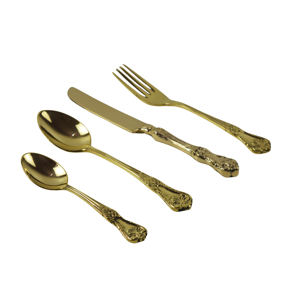 Ensemble de couverts en laiton doré de luxe en gros, couteau, cuillère, cuillère à café, fourchette, pour le petit-déjeuner et la décoration de table - Product Image 6