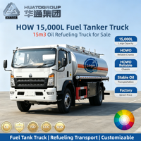 Camion-citerne mobile HOWO 12m3 pour le transport de carburant, réservoir de 12000L pour le transport de diesel, pour l'alimentation en carburant des chantiers de construction