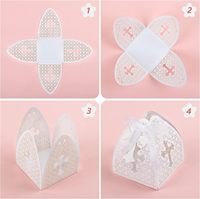 Boîte cadeau de petites friandises délicieuses avec rubans, nœuds et étiquettes fleuries pour mariage, baby shower, fête, baptême, cadeau de remerciement