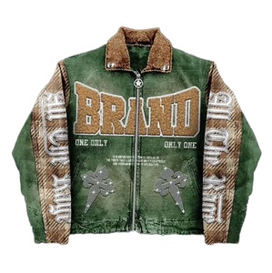 Conjunto de Chaqueta Vaquera y Jeans Acampanados Personalizados 2026 para Hombre, Estilo Urbano Vintage con Parches y Estampado, Cintura Media, Corte Regular, Bordado de Invierno - Product Image 3