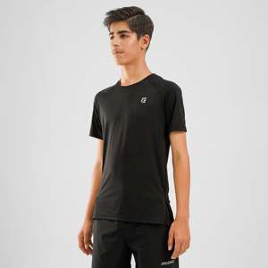 เสื้อยืดเยาวชน โพลีเอสเตอร์ 100% ดีไซน์ตาข่าย สีดำล้วน พิมพ์ลายซิลค์สกรีนด้วยผ้าฝ้ายเมอร์เซอไรซ์ 100% คุณสมบัติพิเศษแบบอัดแน่น - Product Image 3