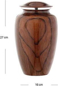Urne de crémation avec finition en grain de bois de cerisier Cendres humaines Urne commémorative pour adulte Urnes funéraires funéraires 200 pouces cubes Adulte - Product Image 3
