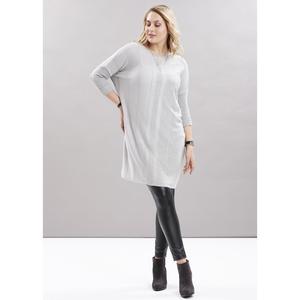 Maglione per maglieria con stringhe di Glitter grigio taglie forti