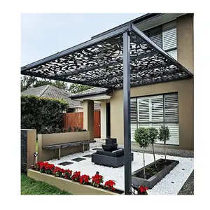 Ukuran Kustom Nuansa Privasi Arsitektur Layar Pergola Dekorasi Laser Potong Layar Logam Panel Logam Desain Elegan