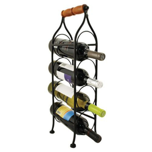 Modern Vintage Wrought Iron Metal Wine <b>Rack</b> Golden Finish Multifunction Tabletop Beverage Holder for Home Kitchen - Product Image 4