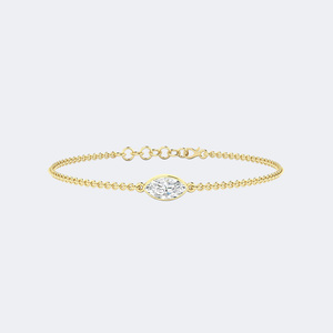 Pulsera con diamantes engastados en bisel Marquise de 0.50 quilates en oro blanco de 9 quilates - Product Image 1