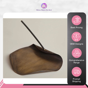 ที่จับเถ้าธูปทำมือทองเหลืองแข็งดีไซน์ทันสมัยที่วางธูปจากอินเดีย - Product Image 4