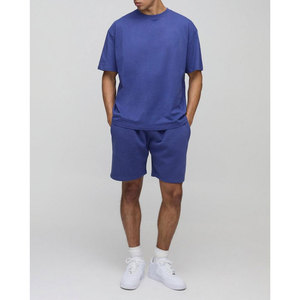 Nouveaux ensembles de shorts de jogging pour hommes à la mode sur mesure en gros T-Shirt Shorts respirant grande taille été 2 pièces tenue pas cher - Product Image 3