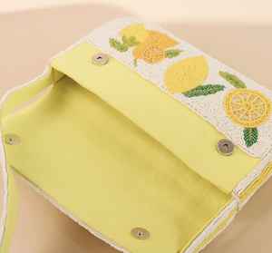 Nouveauté 2026 : Sac de luxe brodé de perles, motif citron, personnalisable, style Gras, sac à main et sac à bandoulière pour femme - Product Image 4