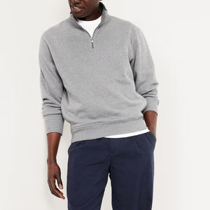 Personnalisé en gros 100% coton hommes Hoodies & sweat-shirt personnalisé DTF imprimé logo haute qualité quater fermeture éclair homme sweat-shirt - Product Image 5