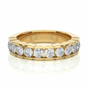 Anillo de Boda de Laboratorio con Corte Redondo y Engaste de Canal para Mujer - Product Image 4