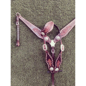 Diseño personalizado Headstall & Breast Collar Set Premium cuero ligero tendencia diseños temporada caballo tachuela superventas - Product Image 6