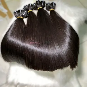 Echt 100% Vietnamees Rauw Haar Natuurlijk Zwart Bot Steil Human Hair Extensions - Premium Kwaliteit Tegen Groothandelstarieven