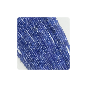 Vente en gros perles rondes à facettes en tanzanite bleue naturelle de qualité supérieure 4-5 taille 14 pouces brin pour la fabrication de bijoux - Product Image 2