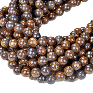 Collier de perles de bronzite de haute qualité cristal de guérison de pierres précieuses lisses perles de guérison en pierre naturelle en vrac grossiste - Product Image 3