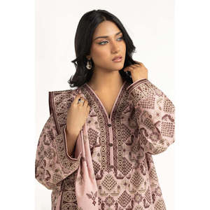 IUSTKSD-1378 Ensemble décontracté 3 pièces pour femme en coton 100% respirant imprimé Khaddar - Product Image 5