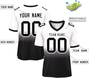 Camisetas de fútbol de club de calidad para adultos Camiseta de entrenamiento de nombre de equipo personalizable Ropa deportiva de calidad Camiseta de fútbol americano - Product Image 5
