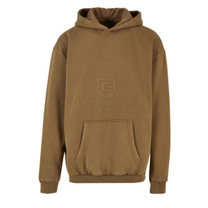 Meilleures ventes Basics 100% coton solide hiver lavage à l'acide polaire pull à capuche pour hommes en gros - Product Image 1