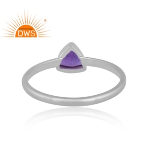 Anillo Triangular de piedras preciosas de amatista Natural de plata de ley más vendido, joyería personalizada para mujer, regalo para ella - Product Image 4