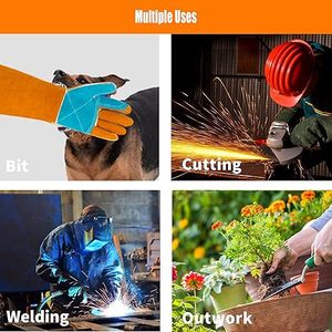 Manchette de gants de soudage ignifuges et paume renforcée conçue pour le travail des métaux de sécurité industrielle et la marque personnalisée OEM - Product Image 5