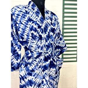 Boho Cotton Kimono Hand-Printed Floral Butterfly Pattern Lightweight Indian <b>Robe</b> for <b>Beach</b> Vacation ODM Supply - Product Image 4