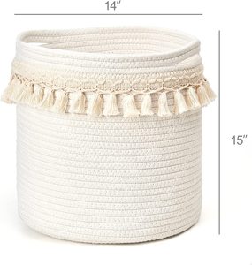 Good Quality <b>Basket</b> Cotton Rope, Large Blanket <b>Basket</b> Laundry <b>Hamper</b> <b>for</b> Throws, Pillows, Blanket OEM Made in Vietnam - Product Image 5