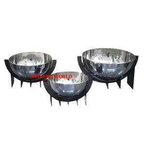 Bol à chocolat en acier inoxydable poli miroir Forme ronde Bol sucré nickelé Décoration Ramadan Bol à chocolat de table - Product Image 6