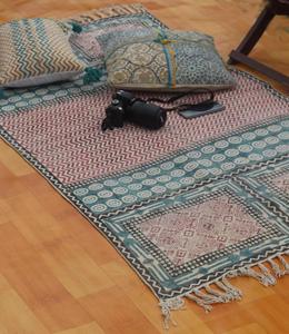 100% tapis de créateur en coton traditionnel avec travail de broderie pour la décoration intérieure multi-motifs pour une utilisation en voiture - Product Image 5