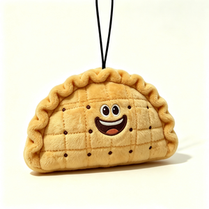 Customized Empanada Plush Pouch, Dumpling Shaped Plush Coin <b>Purse</b> , Food‑Themed Plush Zipper Bag - Product Image 2