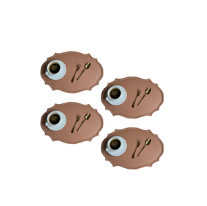 Leather Plate Mats Stone coaster Round <b>Dining</b> <b>Table</b> <b>Placemats</b> Coaster Set Kitchenware and Mat for Home Restaurant Daily Use - Product Image 3