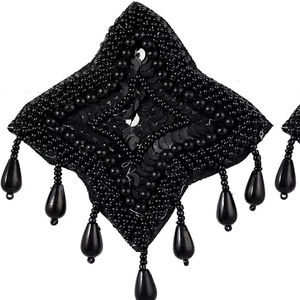 Boucles d'oreilles pendantes en perles de rocaille noires bohémiennes 2025 faites à la main pour accessoires de mode pour filles - Product Image 1