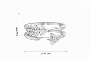 Anillo Abierto con Diseño de Punta de Flecha y Corona en Oro de 14K y Diamantes Naturales para Mujer - Product Image 2