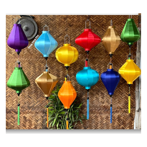 Linternas de seda de bambú Hoi an tradicionales, decoración colgante de Festival colorido de Vietnam, marco de bambú con linterna de tela de seda - Product Image 3