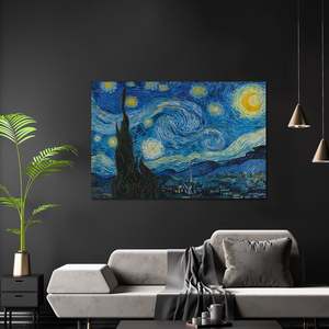 Affiche sur toile La Nuit étoilée de Vincent Van Gogh, design moderne pour décoration murale - Product Image 1