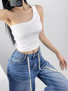 Top Corto de Un Solo Hombro para Mujer, de Alta Calidad, al por Mayor, de Secado Rápido, Sin Costuras, Acanalado, para Yoga, Running y Fitness - Product Image 5