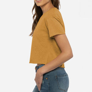 Top Trendy Wear Venta directa de fábrica Mujeres Crop Top 2025 Venta en línea Algodón Hecho Mujeres Crop Top Camiseta - Product Image 3