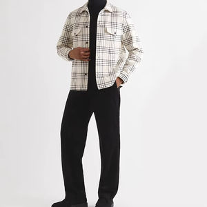 OEM Custom <b>Men's</b> Long Sleeve Work Wear <b>Jacket</b> <b>Flannel</b> Overshirt Casual Shirt With 2 Chest Pockets Custom Logo Classic <b>Jacket</b> - Product Image 3