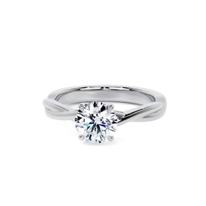 6.50mm Lab Créé Bague de Fiançailles en Diamant en Or Blanc 14K F Couleur VS1 Clarté Mariages Cadeaux Lab Grown Bijoux Fabrication de Bijoux - Product Image 3